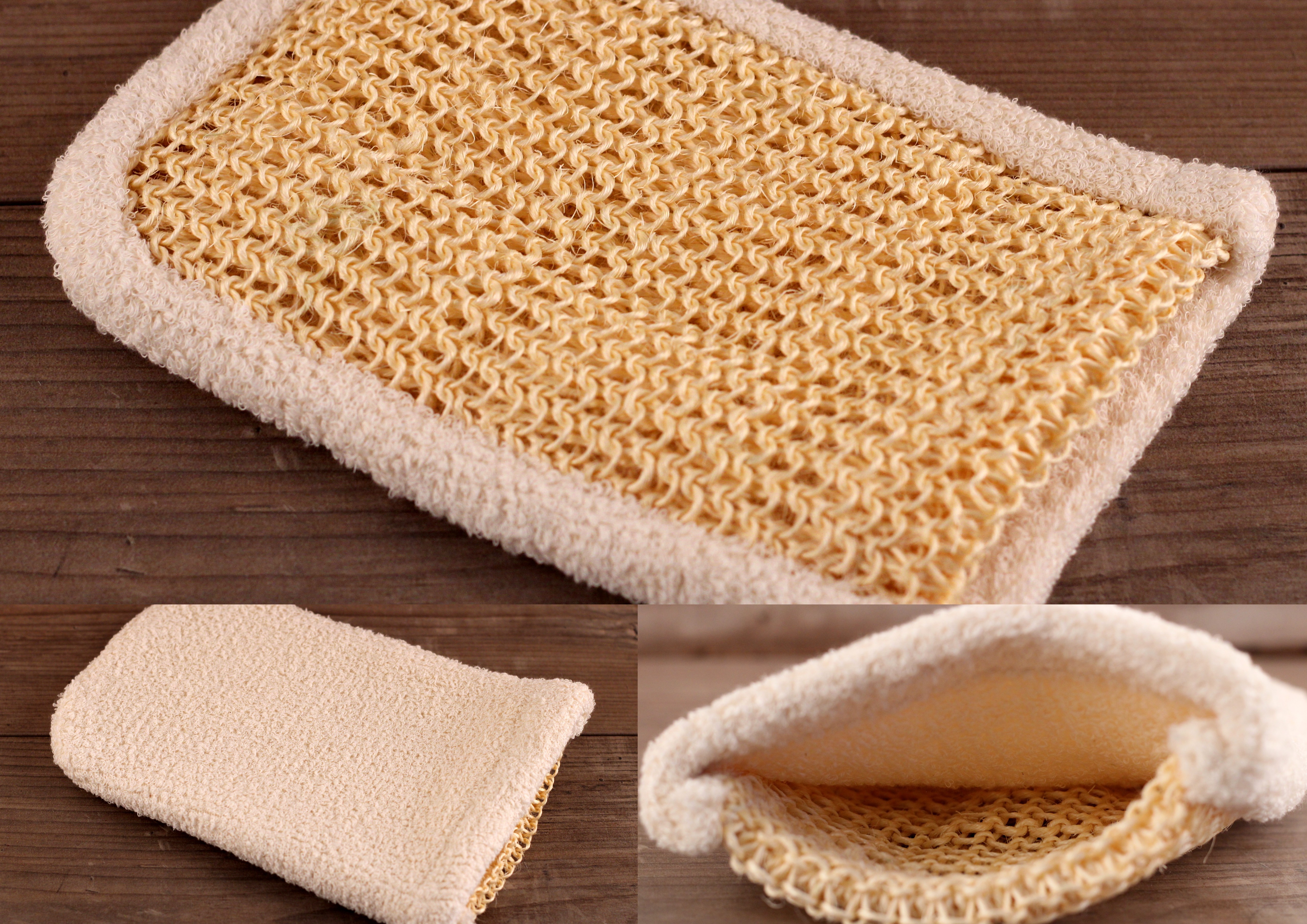 Massagehandschuh Baumwolle Sisal