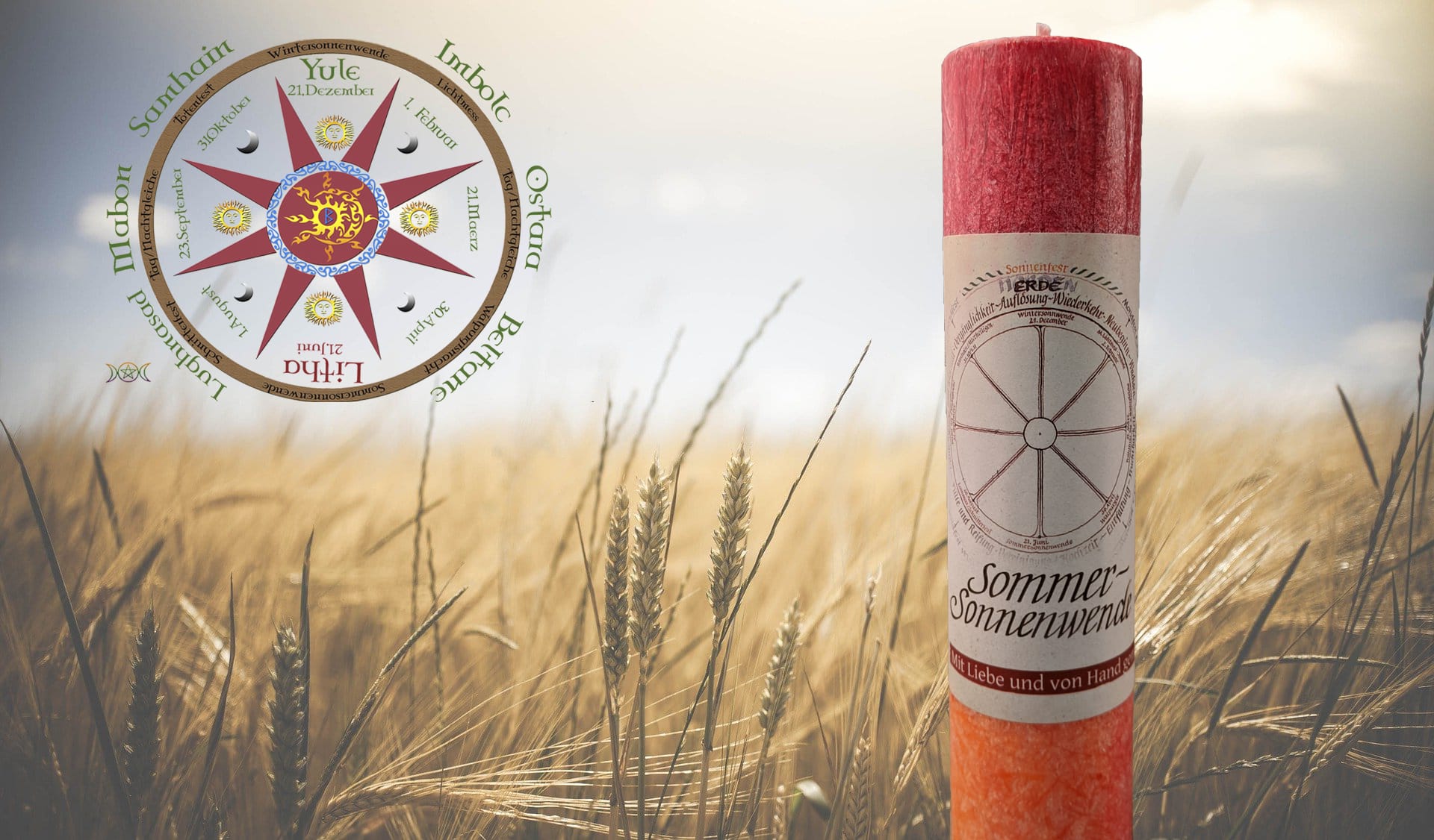 Allgäuer Heilkräuterkerze Sommersonnenwende