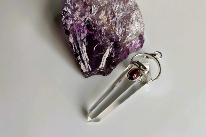 Bergkristall Pendel Granatstein