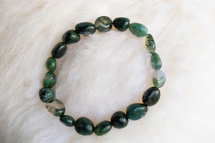 Heilstein Armband Moosachat Nuggets