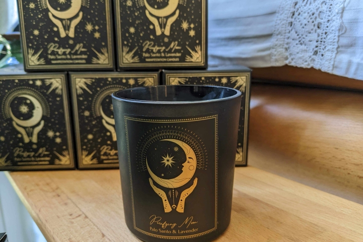 Mystische Duftkerze Palo Santo und Lavendel