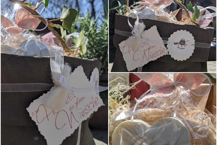 Präsentkorb für eine Hochzeitsfeier