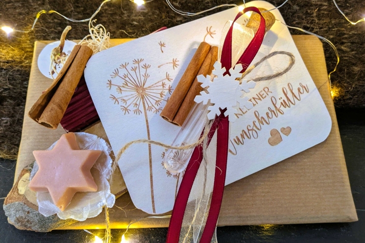 Geldgeschenkekarte Wunscherfüller mit Pusteblume