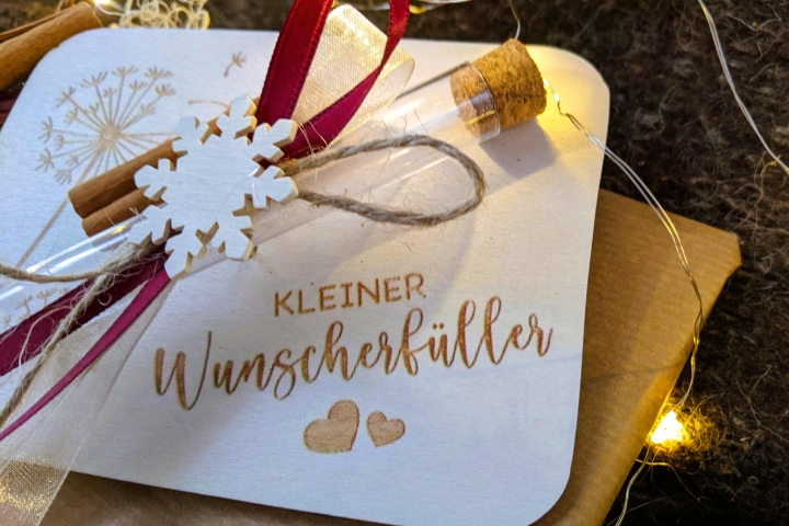 Geldgeschenkekarte Wunscherfüller mit Pusteblume