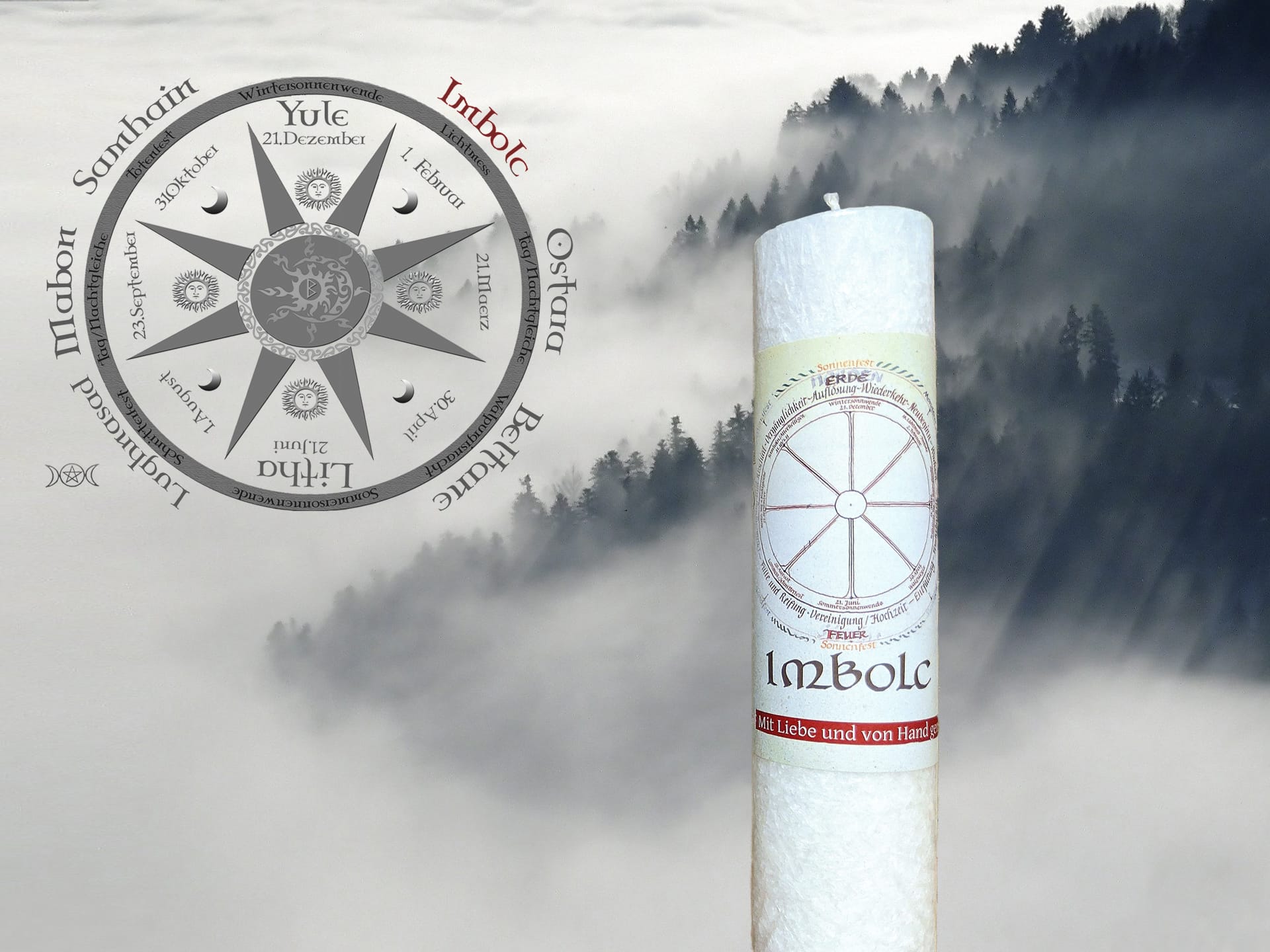 Imbolc Heilkräuterkerze
